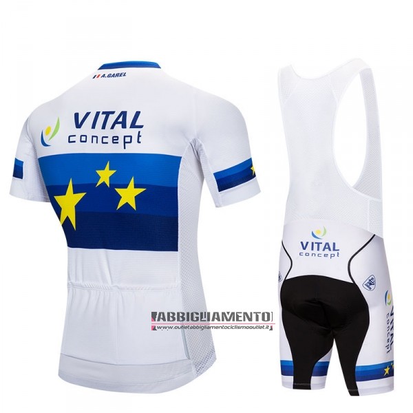 Abbigliamento Vital Concept 2018 Manica Corta e Pantaloncino Con Bretelle Blu Bianco - Clicca l'immagine per chiudere